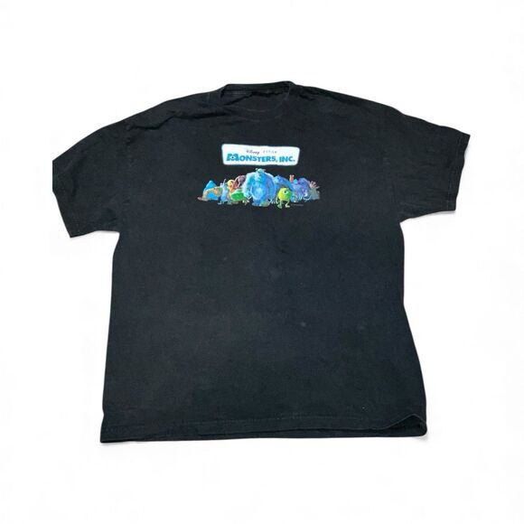 Vintage Disney Pixar Monsters Inc Shirt Black Large Hollywood Video Promo Movie